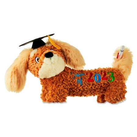 Way To Celebrate Graduation Animated 13-Inch Plush Flapping Ear Dog, Brown