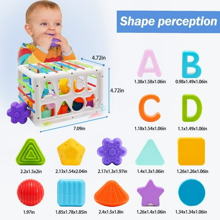 INvench Toys for 1 Year Old, Shape Sorter Learning Toys for Baby 6-12 Months, Montessori Toddler Toys for Boys Girls Christmas Gifts