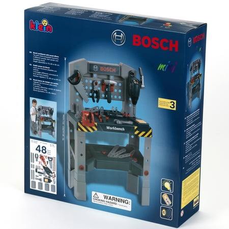 Bosch: Adjustable Height Pretend Play Workbench - 48 Pcs Tool Playset, Ages 3+