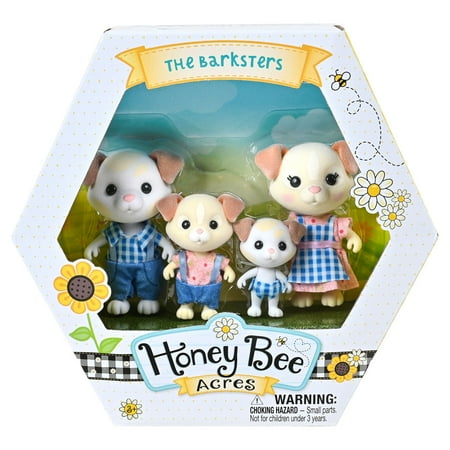 Honey Bee Acres The Barksters Dog Family, 4 Miniature Doll Figures, Children Ages 3+