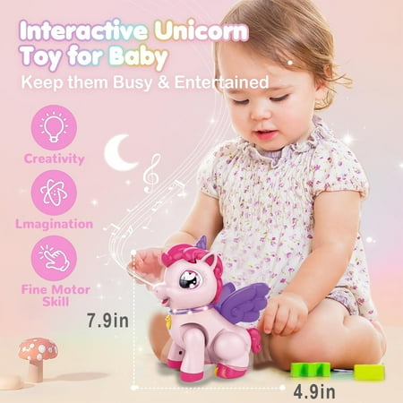 Toys for 1 Year Old Girls, Musical Crawling Toy for Toddlers 1-3 Girls, Baby Toys 6 to 12 Months