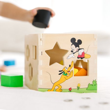 Melissa & Doug Disney Mickey Mouse & Friends Wooden Shape Sorting Cube