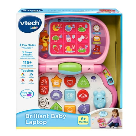 VTech Brilliant Baby Laptop, Learning Toy for Baby, Pink