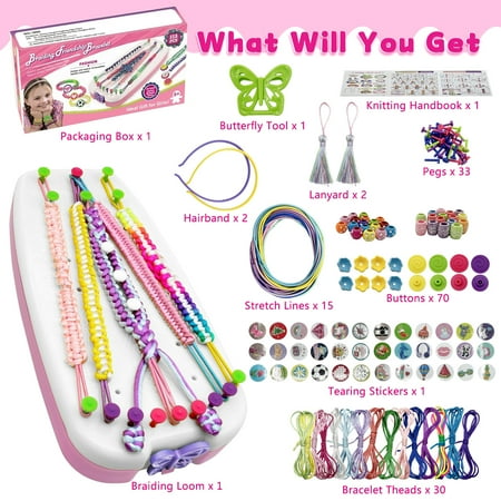 Rirool Girls Friendship Bracelet Making Kit, Crafts for Girls Age 8-12, DIY Jewelry Craft Kit for 7 8 9 10 11 12 Year Olds, Resilient Friendship Bracelet Toy, Birthday Gift for Girls