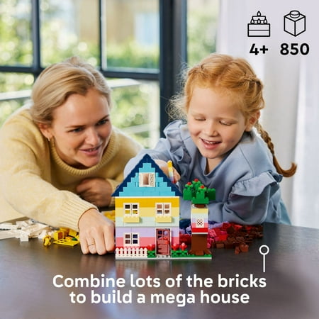 LEGO Classic Creative Houses Brick Building Set for Kids, Toy House Gift with Accessories and Doll Houses, Creative Toy for Young Builders, Boys and Girls Ages 4 and Up, 11035