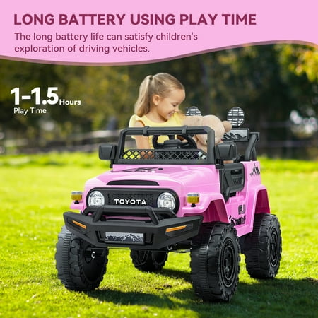 CIYOMY Ride on Car, 12V Licensed Toyota FJ40 w/Parent Remote,35W*2 Battery Powered Off-Road Vehicle Ride on Truck, 3 Speeds,6 LED Lights,Horn,MP3/USB,Electric Cars for Kids Gift for Boys & Girls