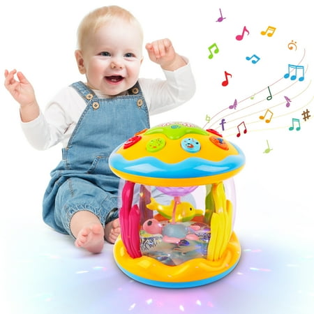 Zmoon Baby Toys 6 to 12 Months Ocean Projector Light Up Musical for 12-18 Crawling Learning Tummy Time 1 2 3 Year Old Infant Boys Girls Gifts