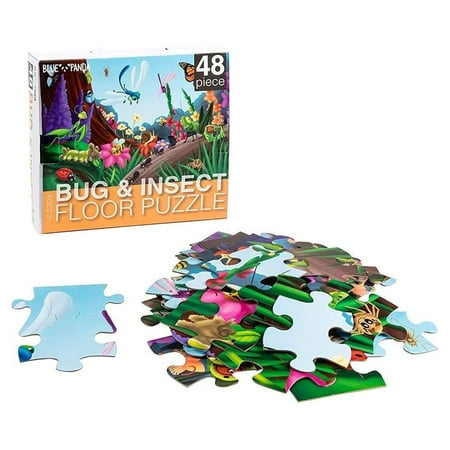 48 Piece Giant Bugs and Insects Jigsaw Puzzle for Kids Ages 3-5 and 4-8 gift, Jumbo Floor Puzzle for Toddler Preschool Learning (2 x 3 Feet)