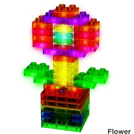 E-Blox: Circuit Blox: BYO Sound & Touch Controlled Light Show - Build Your Own Light Up 3D Creations, LED Brick Kit, Electrical DIY STEM, Kids Ages 5+