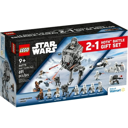 LEGO Star Wars Hoth Combo Pack 66775 Toy Value Pack, Christmas Gift for Kids, 2 in 1 Star Wars Toy with Snowtrooper Battle Pack and AT-ST, Includes Chewbacca Figure and 6 other Star Wars Characters