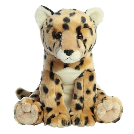 Aurora 80929 12 in. Huggable Destination Nation Cheetah Global Exploration Learning Fun Stuffed Animal Plush Toy, Brown