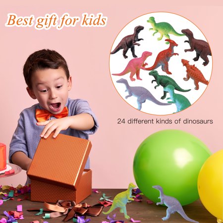 OOTSR 24 Pack Dinosaur Toy, Educational Combination of Realistic Dino Figure for Cool Boys Girls Birthday Party Favors