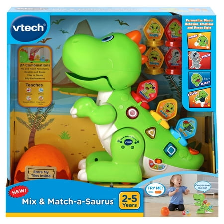 VTech Mix and Match-a-Saurus, Dinosaur Learning Toy for Kids, Green