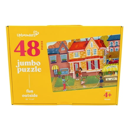 Upbounders- Fun Outside 48 Piece Floor Puzzle, Multicultural Beginner Jigsaw Puzzle with African American Children Boys Girls at Play, Ages 4+