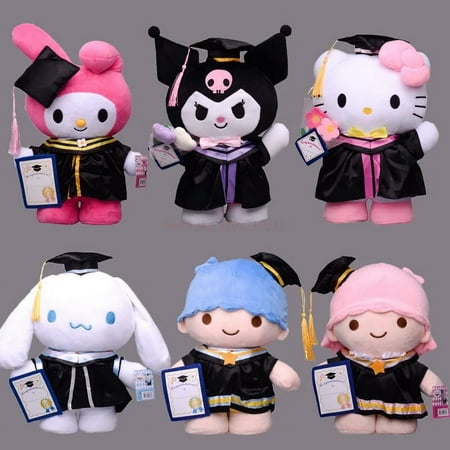 35cm Kawaii Sanrio Anime Hobby My Melody Kuromi Cinnamoroll Hello Kitty Graduation Large Plush Doll Sofa Pillow Christmas Gifts