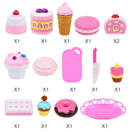 Sweet Treats Ice Cream and Donut Food Toys - Sprinkles, Cones, Spoons, Cups - Pretend Play Food Decorating Kit for Kids 3 and Up