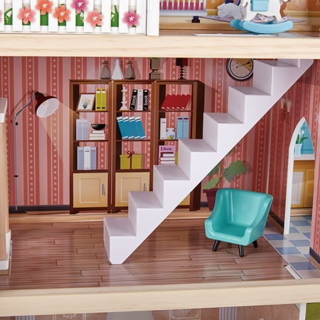 Hape Little Room Pretend Play Wooden Doll House & Furniture for Age 3 & Up