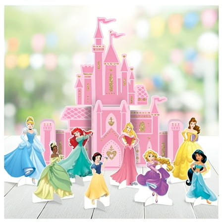 Amscan "Disney Princess" Pink Castle Party Table Decoration Kit, 9 Pc., 282357