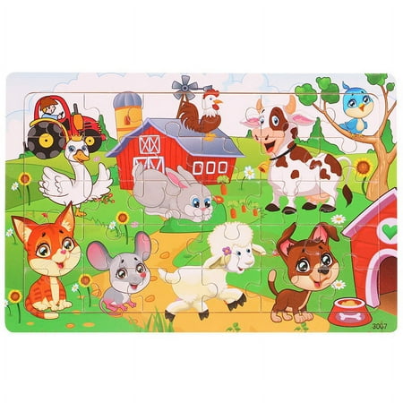 (4 Puzzles*30 Piece) Puzzles for Kids Ages 4-8, Wooden Jigsaw Puzzles 30 Pieces Preschool Toddler Puzzles Set for Boys and Girls