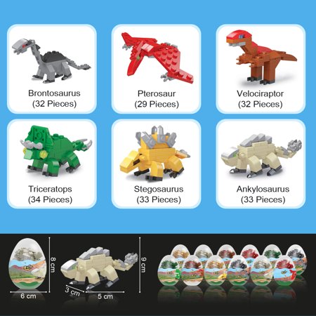 Easter Egg Hunt-Build 12 Dinosaur Eggs Building Blocks Toys for Kids sets for girls 4-7, marvel for boys age 4-7 Party Favors & Birthday Party Supplies