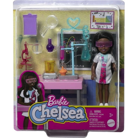 Barbie Chesea Can Be Scientist Doll with Lab Table & Accessories, Brunette Small Doll Playset