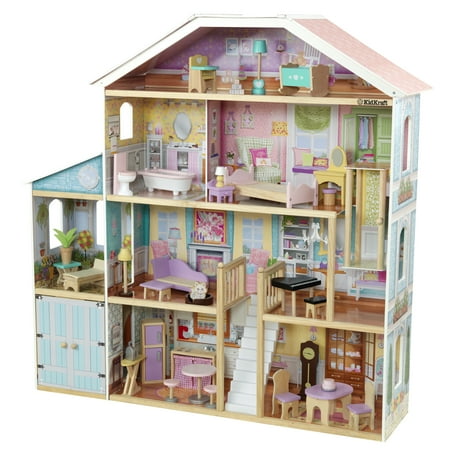 KidKraft Grand View Mansion Wooden Dollhouse with 34 Accessories, Ages 3 and up