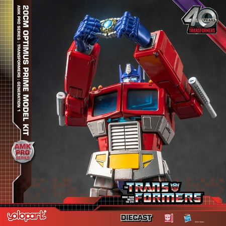 YOLOPARK Optimus Prime Transformer G1 Action Figure Toy, 7.87", 40th Anniversary Collector's Edition, No Converting