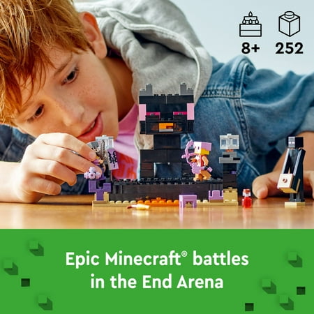 LEGO Minecraft The End Arena, Ender Dragon Battle Set, Multiplayer Set Includes Mobs, Shulker and Enderman, Minecraft Gift and Educational Toy for Kids, Boys and Girls, 21242