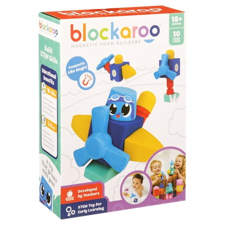 Blockaroo Builders Plane Building Blocks Bath Toy, STEM Toy for Kids