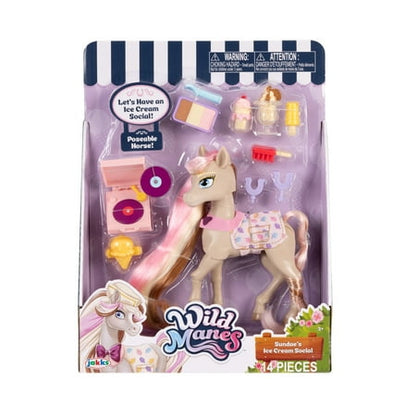 Wild Manes Sundae's Ice Cream Social Articulated Horse Doll with Pink Mane and Accessories