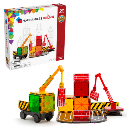 MAGNA-TILES Builder 32-Piece Magnetic Construction Set, The ORIGINAL Magnetic Building Brand, for Child Ages 3+