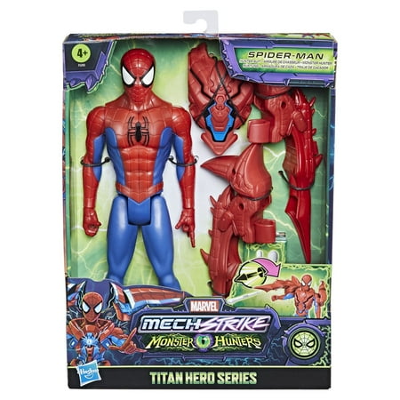 Marvel Mech Strike Monster Hunters Titan Hero Series Hunter Suit Spider-Man Kids Toy Action Figure for Boys & Girls Ages 4 5 6 7 8 and Up