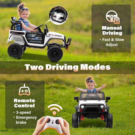 24V Ride On Truck Car for Kids Aged 3+, Electric Vehicle with Remote Control, 400W Motor, Large Display Screen, Bluetooth, USB, LED Light,Pink