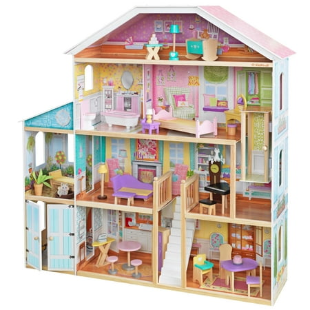 KidKraft Grand View Mansion Wooden Dollhouse with 34 Accessories, Ages 3 and up