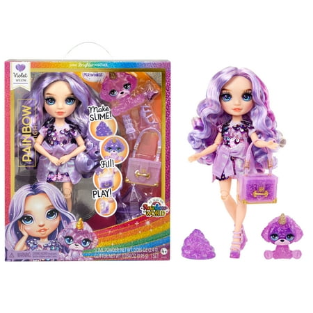 Rainbow High Violet with Slime Kit & Pet, 11” Doll, Purple, Ages 4+