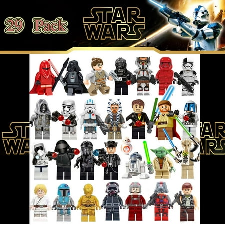 29 PCS Star Wars Figures Building Blocks Toys Set, Star Wars Action Figures Building Kits Christmans Birthday Gift for Kids and Fans