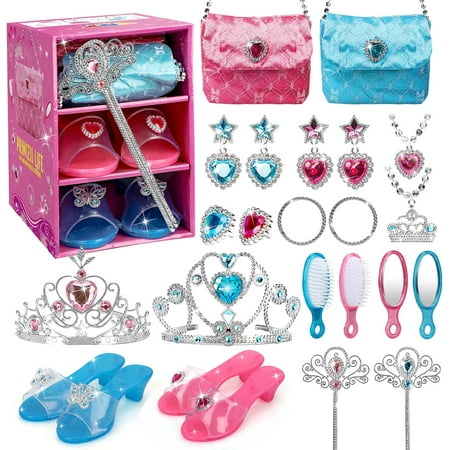 TOY Life Princess Toys for Girls with Princess Crown Play Jewelry for Little Girls Princess Dress Up Shoes for Toddler Girls Toys for 3+ Year Old Dress Up & Pretend Play Brithday Girl Gifts