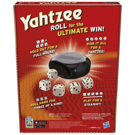 YAHTZEE Classic Kids Board Game, Family Games for 2+ Players, Shaker and Dice, Christmas Gifts for Kids, Ages 8+