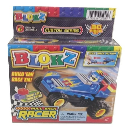 Blokz Custom Series Blue Thunder Racer Pull Back Action Construction Set