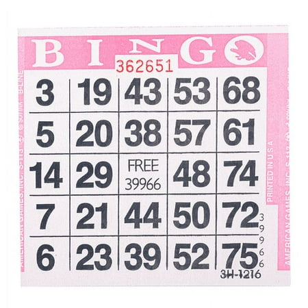 1on Pink Bingo Paper Game Cards - 500 per pack