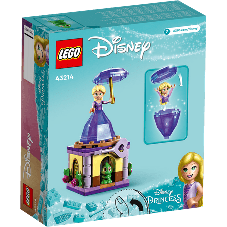 LEGO Disney Princess Twirling Rapunzel Building Toy 43214, with Diamond Dress Mini-Doll and Pascal The Chameleon Figure, Wind Up Toy Rapunzel, Disney Collectible Toy for Girls & Boys Age 5+ Years Old