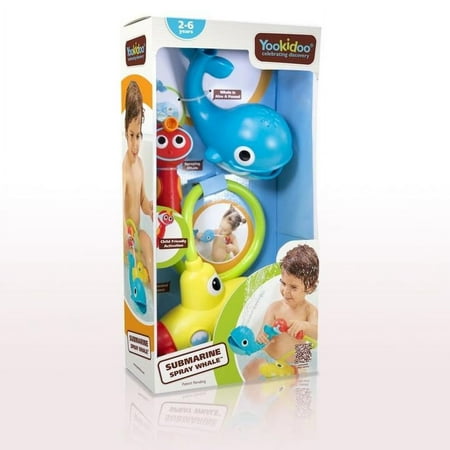 Yookidoo Baby Bathtime Toy - Submarine Spray Whale - Battery Operated Toddler Water Pump with Easy to Grip Hand Shower