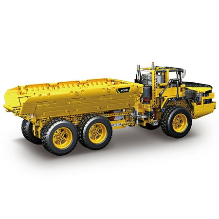 Mould King 17010 Technical Car Toys Yellow RC Dump Truck Building Block Model Audlt Kid, Yellow