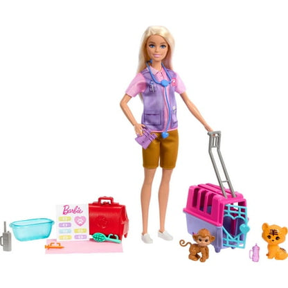 Barbie Animal Rescue & Recovery Playset with Blonde Doll, 2 Animal Figures & Accessories