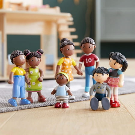 HABA Little Friends Family Time - Mom, Dad and Baby Dollhouse Toy Figures