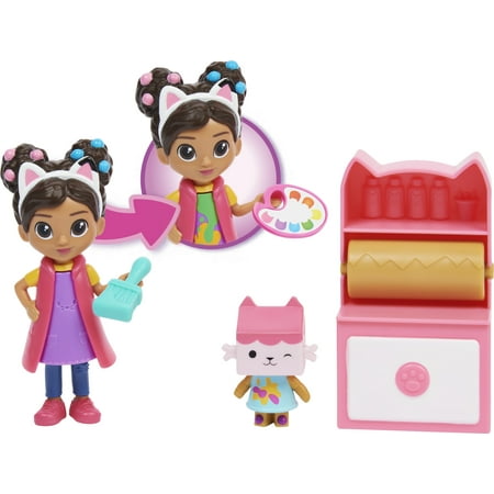 Gabby’s Dollhouse, Art Studio Set with 2 Toy Figures, 2 Accessories, Delivery and Furniture Piece, Kids Toys for Ages 3 and up