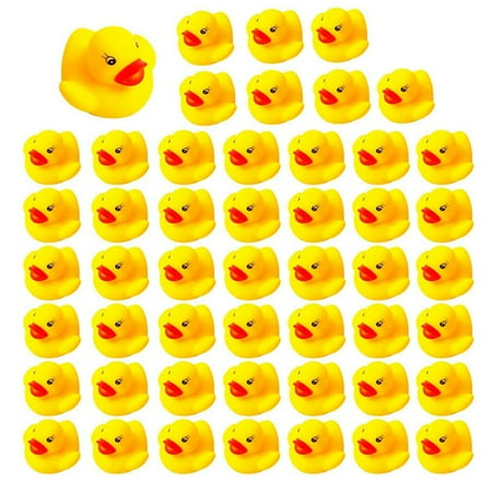 50 Count Mini Rubber Duck Floating Ducky for Baby Bath Toy, Bathtub, Bath, Kids Birthday Party