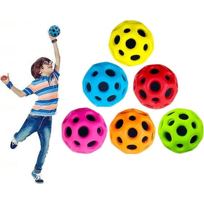 Xshelley 6 Pcs Space Ball, Super High Elasticity Space Ball with Mesh Bag, Kids Gift Rubber Bouncy Ball for Party Games, Sports Training, Outdoor Activities