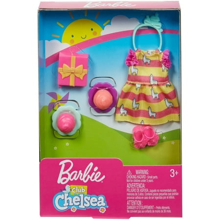 Barbie Club Chelsea Birthday Doll Accessories Pack Llama Dress GHV61 Mattel