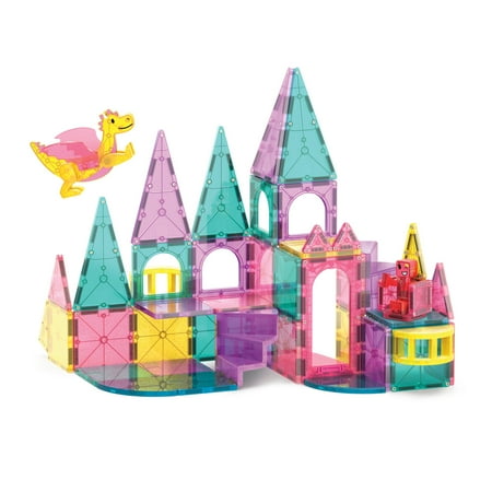 MAGNA-TILES® Castle DLX 48-Piece Magnetic Construction Set, The ORIGINAL Magnetic Building Brand